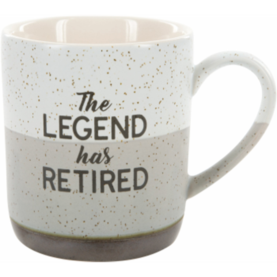 Tazza Divertente 'The Legend Has Retired' In Ceramica - 312 Ml, Idea Regalo