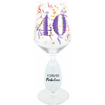 Picture of 40th - 17oz  GEMSTONE WINE GLASS