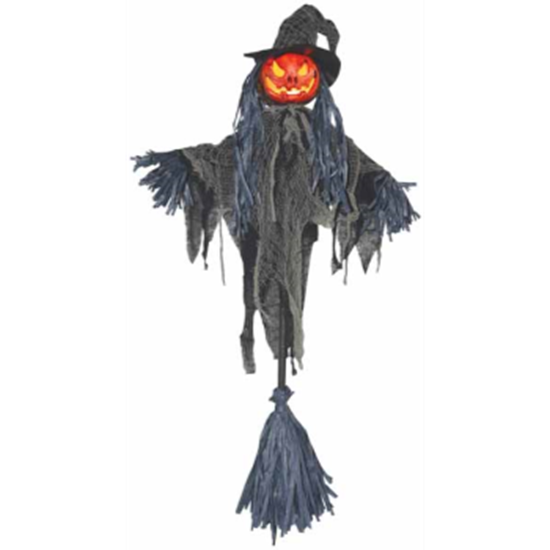 Picture of BROOM STICK PUMPKIN SCARECROW