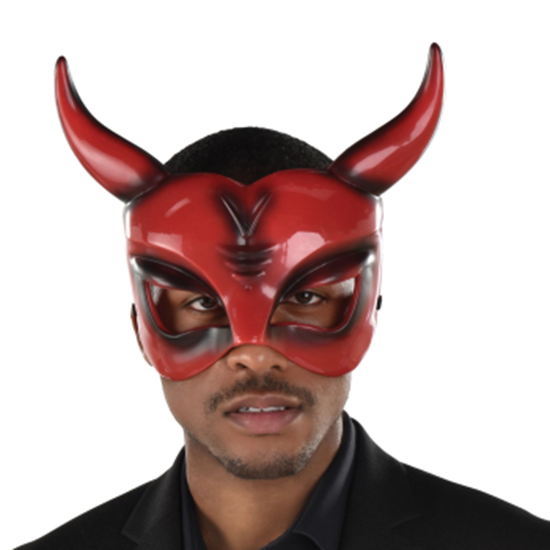 Image sur BLACK /RED DEVIL MASK WITH HORN