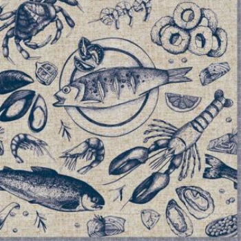 Image de BLUE SEAFOOD - LUNCHEON NAPKINS