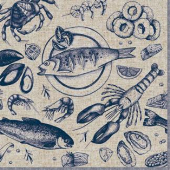 Picture of BLUE SEAFOOD - LUNCHEON NAPKINS