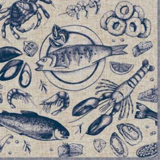 Image sur BLUE SEAFOOD - LUNCHEON NAPKINS