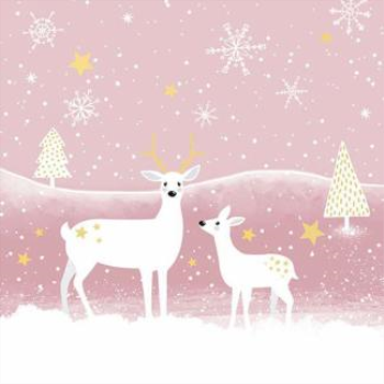 Picture of DEERS ON PINK - LUNCHEON NAPKINS