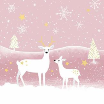 Image de DEERS ON PINK - LUNCHEON NAPKINS