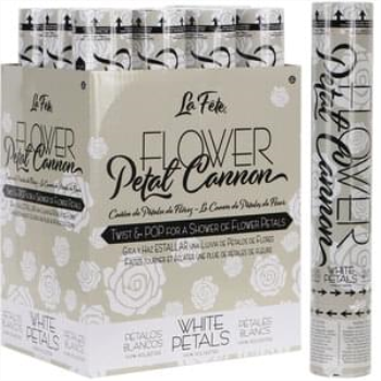 Image de CONFETTI CANNON WHITE - FLOWER PETAL - 12"