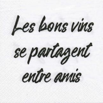 Picture of LES BONS VINS SE PARTAGENT WHITE - LUNCHEON NAPKINS