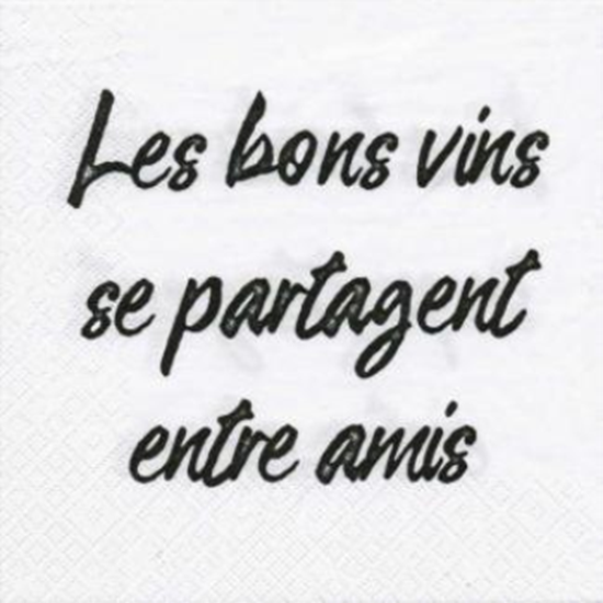 Image sur LES BONS VINS SE PARTAGENT WHITE - LUNCHEON NAPKINS