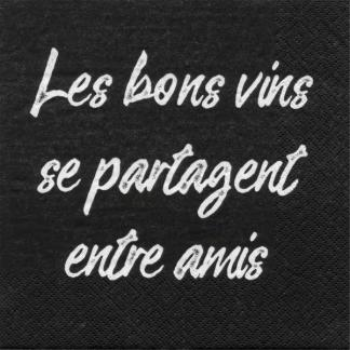 Image de LES BONS VINS SE PARTAGENT BLACK - LUNCHEON NAPKINS