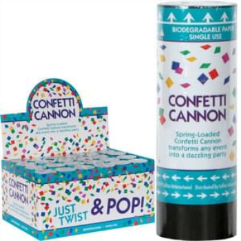 Image de CONFETTI CANNON - 4" (BIODEGRADABLE)