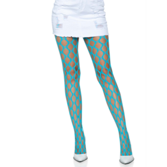 Image sur HOSIERY - JUMBO POTHOLE NET TIGHTS - NEON BLUE