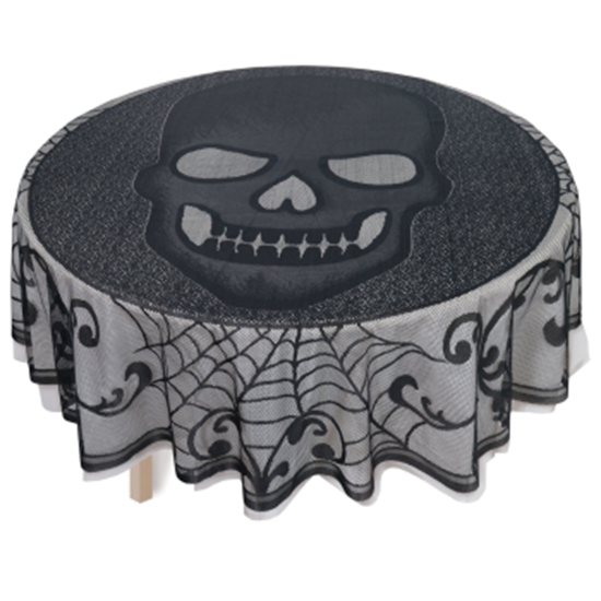 Image sur SKULL LACE ROUND TABLE COVER - 70"
