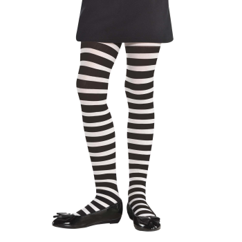 Image de HOSIERY - WHITE/BLACK STRIPED TIGHTS - KIDS SMALL/MEDIUM