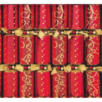Picture of TABLEWARE - CRACKERS - 12" CRIMSON AND GOLD 6ct