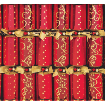 Image de TABLEWARE - CRACKERS - 12" CRIMSON AND GOLD 6ct