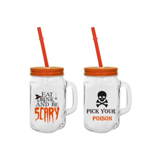 Image sur HALLOWEEN 16oz GLASS MASON JAR