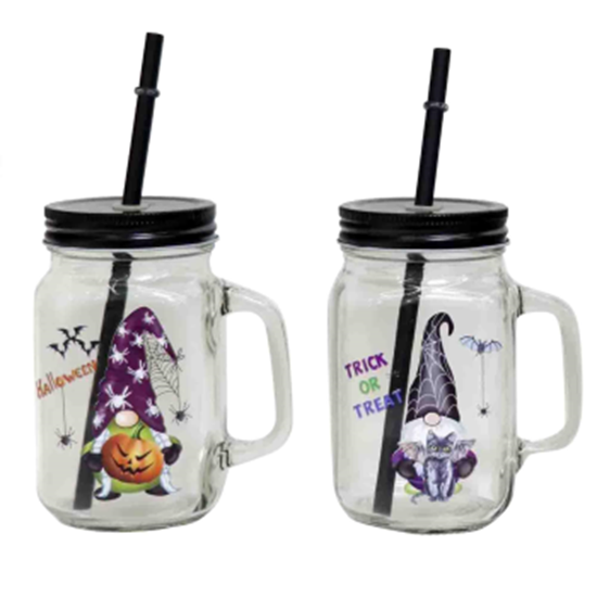 Picture of HALLOWEEN 16oz GNOME MASON JAR