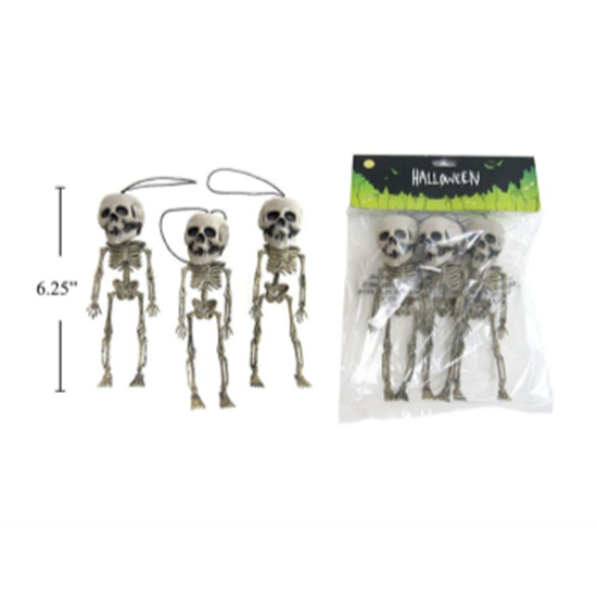 Image sur 6" HANGING SKELETON - 3PK