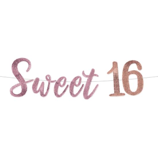 Image sur 16th  - SWEET SIXTEEN SEQUIN BANNER