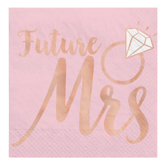 Image sur BLUSH WEDDING FUTURE MRS -  HOT STAMP BEVERAGE NAPKINS