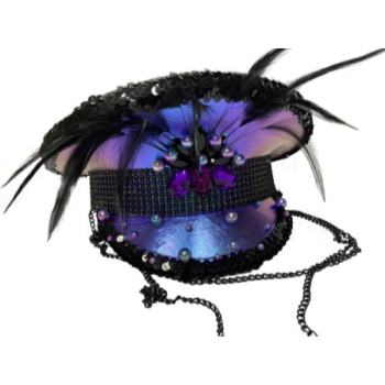 Picture of FESTIVAL HAT - PURPLE WITH FEATHER