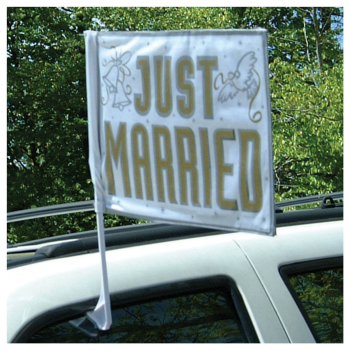 Image de JUST MARRIED CAR FLAG