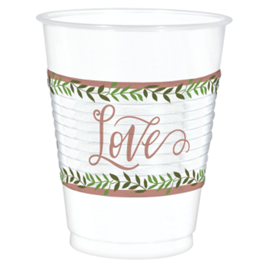 Picture of LOVE AND LEAVES PLASTIC CUPS