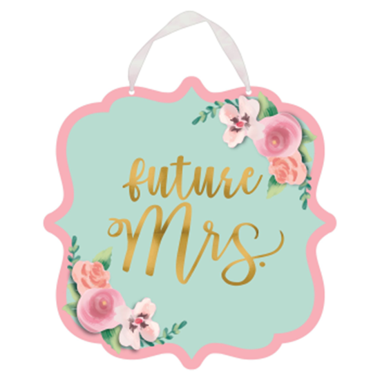 Picture of MINT TO BE FUTURE MRS - FOIL HOT STAMPED CARDBOARD SIGN