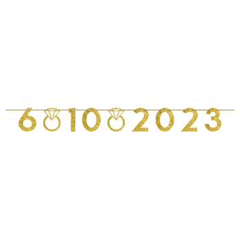 Picture of CUSTOMIZABLE NUMBER BANNER - GOLD GLITTER