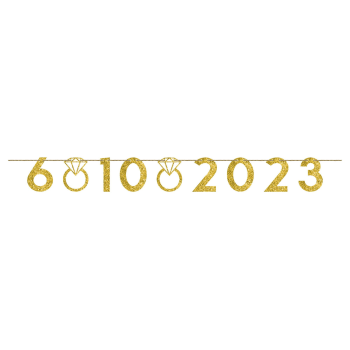 Image de CUSTOMIZABLE NUMBER BANNER - GOLD GLITTER