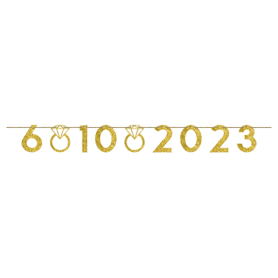 Image sur CUSTOMIZABLE NUMBER BANNER - GOLD GLITTER