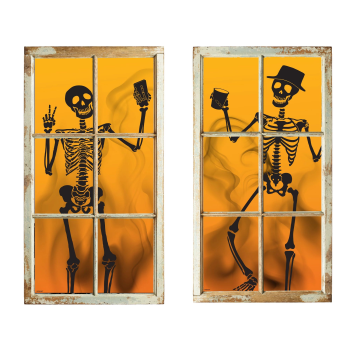 Image de SELFIE SKELETONS WINDOW SILHOUETTES DECORATION
