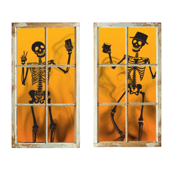 Image sur SELFIE SKELETONS WINDOW SILHOUETTES DECORATION