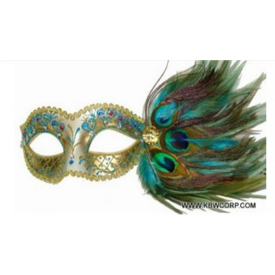 Picture of PEACOCK MASK WITH FEATHERS