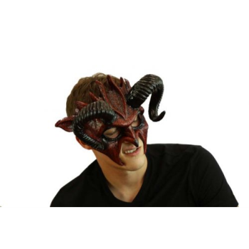 Picture of RAM HORN MASK - BLACK AND RED