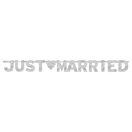 Image sur JUST MARRIED - LARGE FOIL LETTER BANNER