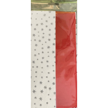 Image de GLITTER SILVER STAR AND RED TISSUE PAPER