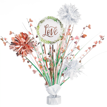 Picture of LOVE AND LEAVES TINSEL BURST CENTERPIECE