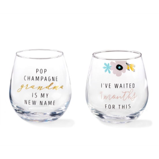Picture of GIFTLINE -  MOM OR GRANDMA STEMLESS WINE GLASS - 2 ASSORTED STYLES