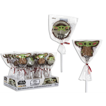 Picture of MANDALORIAN DECORATED MILK CHOCOLATE POPS CANDY