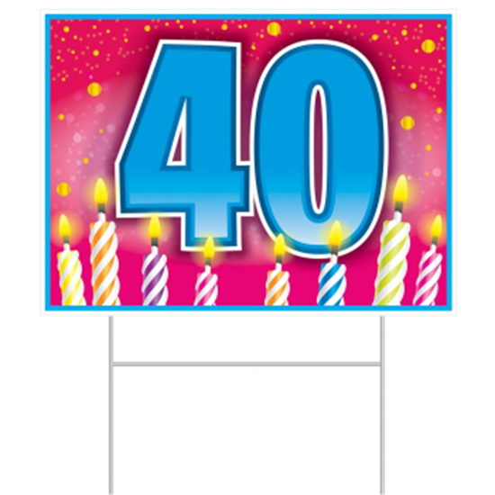 Image sur 40TH BIRTHDAY PLASTIC YARD SIGN