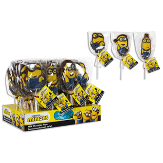 Image sur MINIONS DECORATED MILK CHOCOLATE POPS CANDY