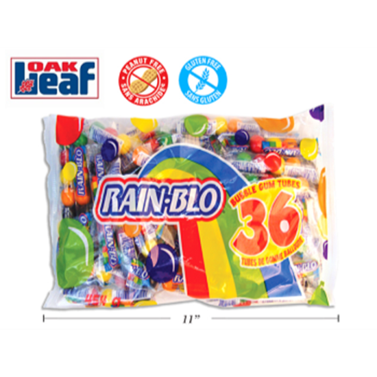 Picture of RAIN-BLO BUBBLE GUM TUBES ASSORTED BAG CANDY
