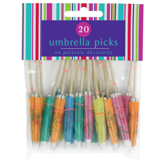 Image sur COCKTAIL - UMBRELLA  ASSORTED PICKS