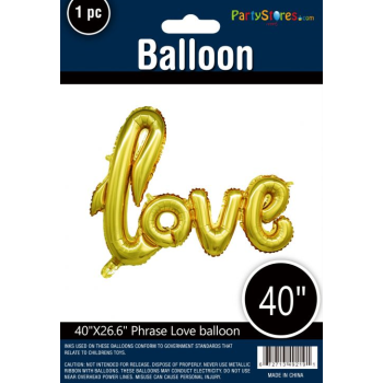 Image de 16" PHRASE LOVE - GOLD *DOES NOT FLOAT* AIR FILLED