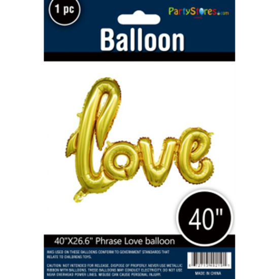 Image sur 16" PHRASE LOVE - GOLD *DOES NOT FLOAT* AIR FILLED