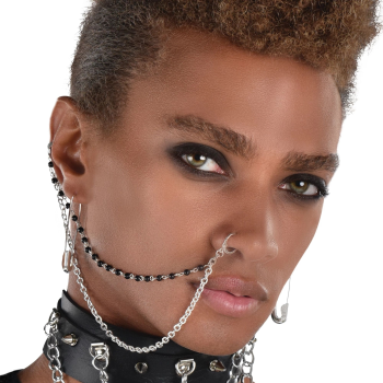 Image de SAFETY PIN EARRINGS AND NOSE CHAIN KIT