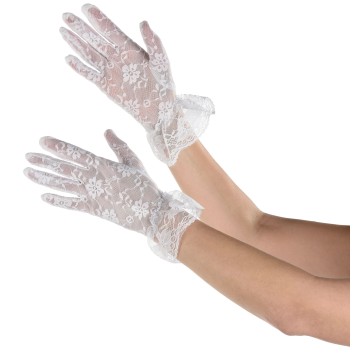 Image de DARK CREEPY DOLL WHITE LACE GLOVES