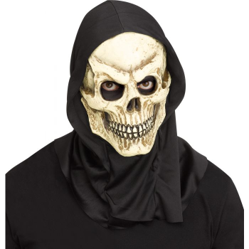 Image de REALISTIC SKULL MASK WITH HOOD - BROWN
