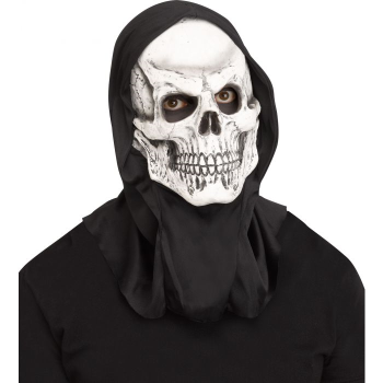 Image de REALISTIC SKULL MASK WITH HOOD - GREY